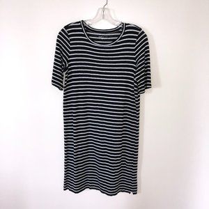 Eileen Fisher 100% Organic Linen Dress – Color Black & White Striped– Size XS